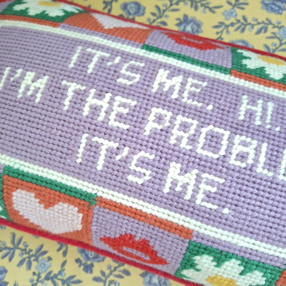 Furbish - It's Me 8" x 14" Needlepoint Pillow Home Decor Cute Cottagecore - Picture 4 of 6